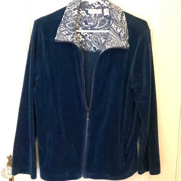Weekends by Chico’s velour zippered jacket - Picture 2 of 4